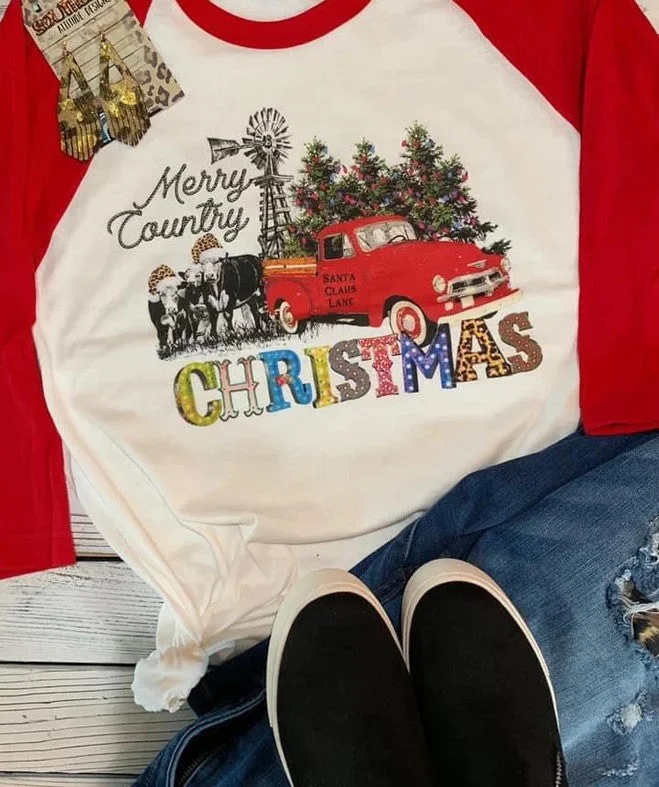 Merry Country Christmas Raglan