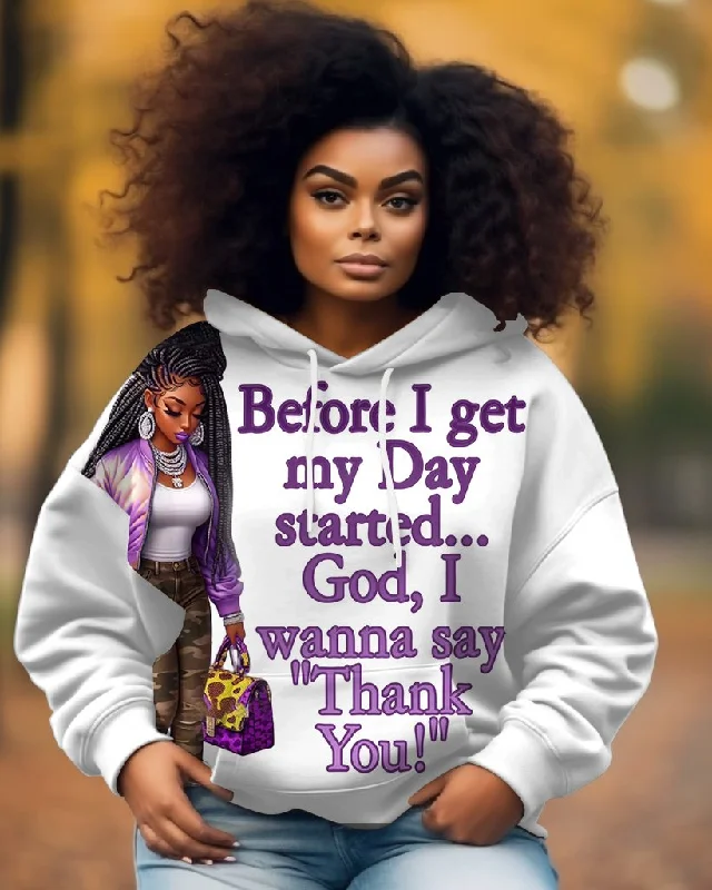 Cool Summer I Wanna Say Thank You God Long-sleeved Hoodie
