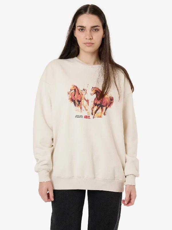 Free And Casual Ruthless Frontier Slouch Crew - Heritage White