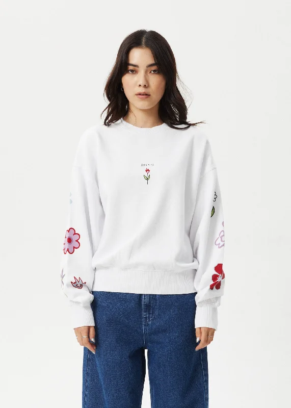 Street Fashion AFENDS Womens Flourish - Crew Neck - White