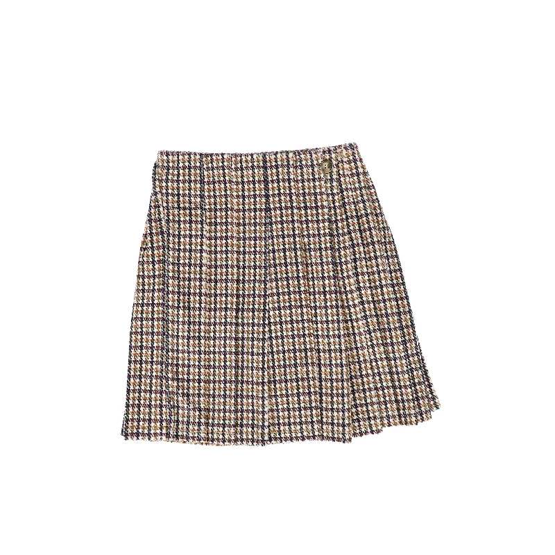 Slim Fit PAPILLON MULTI VELVET HOUNDSTOOTH WRAP SKIRT [FINAL SALE]
