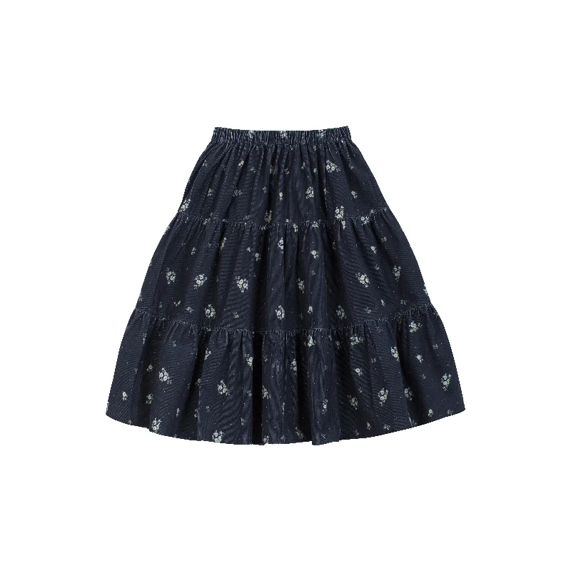 Light And Breathable MAYJANE SKIRT-Black Flower