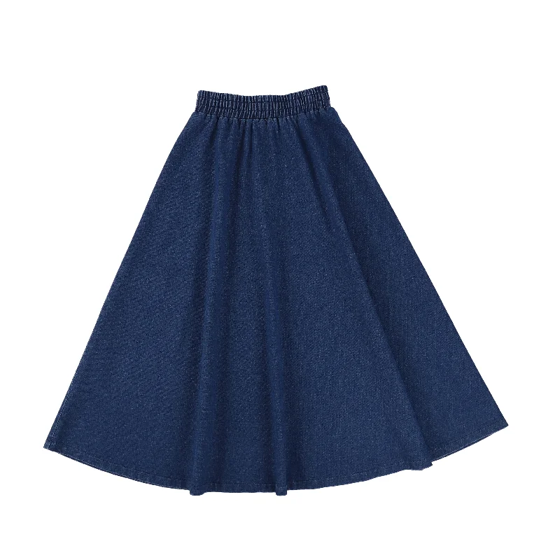 Sports Cool BAMBOO DARK DENIM WAISTED MAXI SKIRT [FINAL SALE]