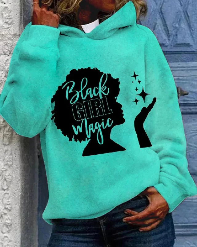 High-quality Fabrics Afro Woman Black Girl Magic Long Sleeves Hoodie