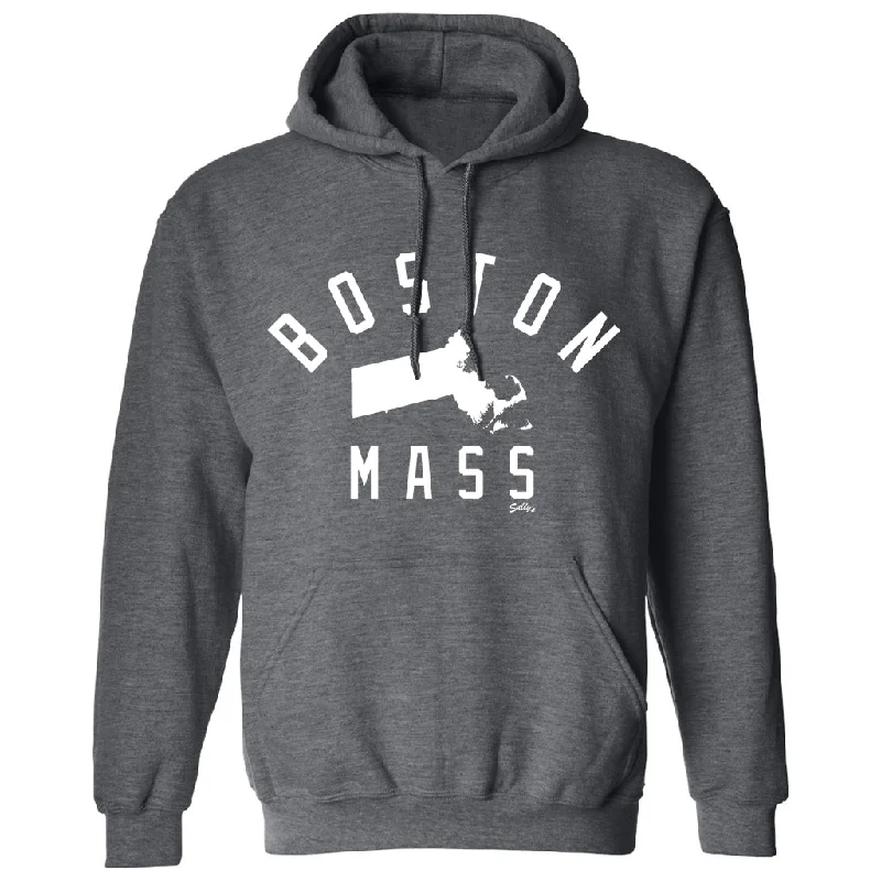 Eye-catching Personality BOSTON, MASS (White Ink on Dark Gray) Hooded Sweatshirt