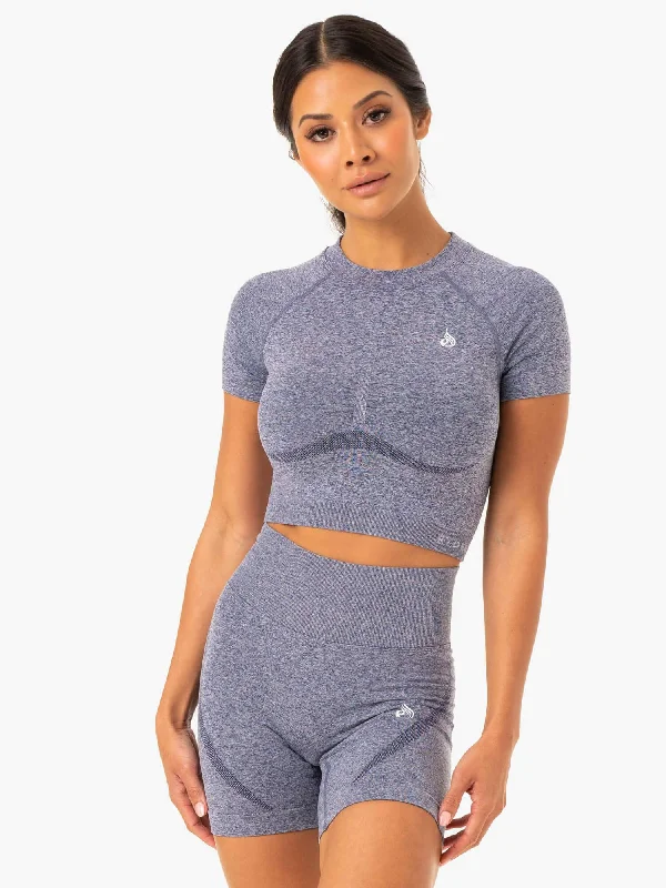 Sexy Fun Sculpt Seamless T-Shirt - Navy Marl