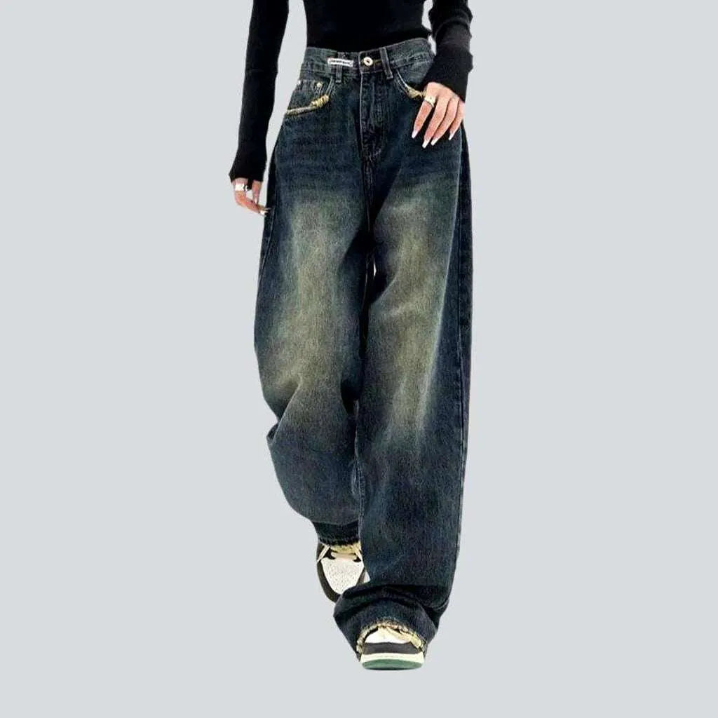 High-waist women's fashion jeans