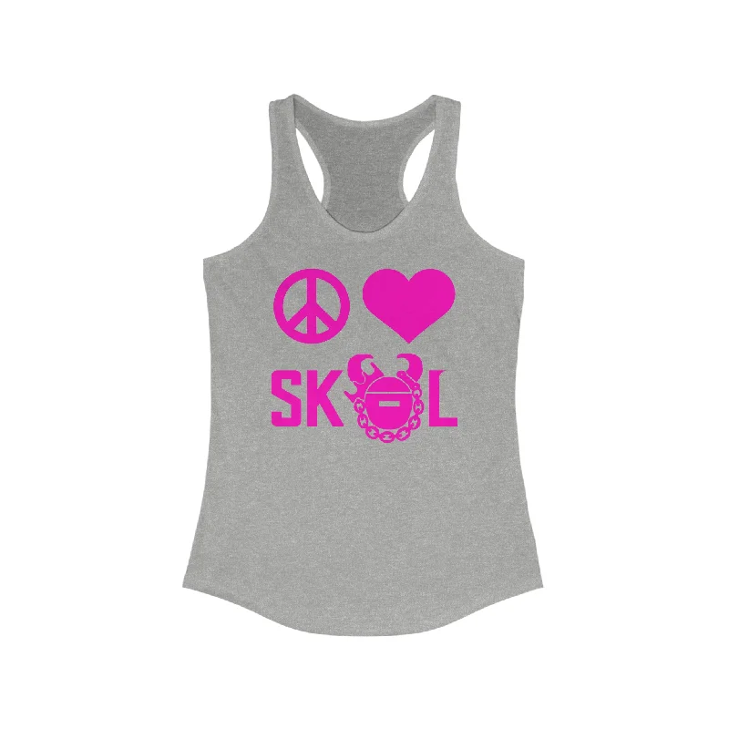 Classic Style Ladies Ideal Racerback Tank - Peace & Love