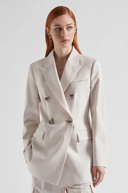 Design And Tailoring Double-breasted blazer in technical wool twill