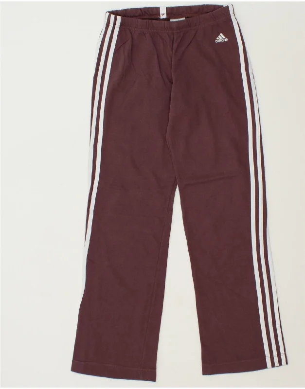 Loose Fit ADIDAS Womens Tracksuit Trousers UK 18 XL Burgundy Cotton
