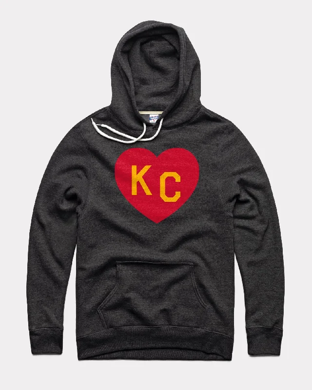 Elegant And Simple Black & Red Arrowhead KC Heart Vintage Hoodie