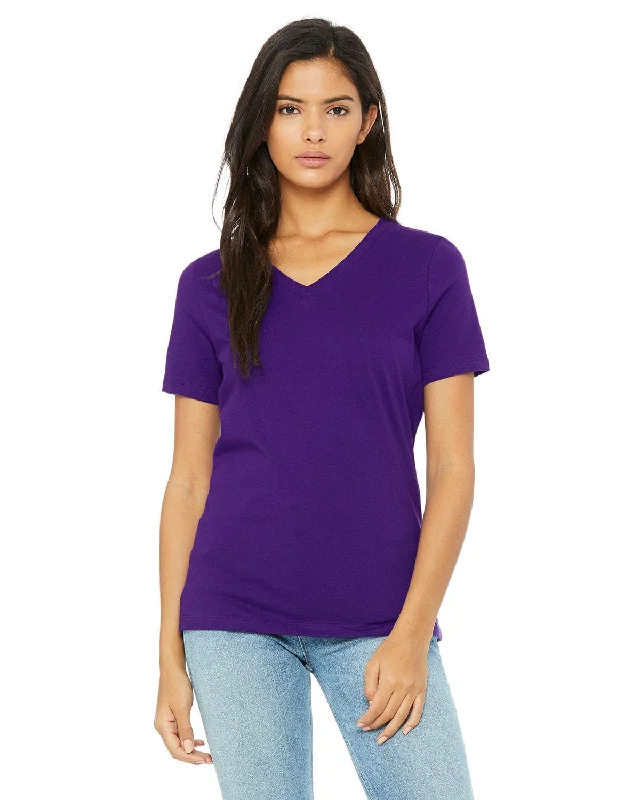 Free And Casual Bella+Canvas Ladies Missy V-Neck T-Shirt | Team Purple