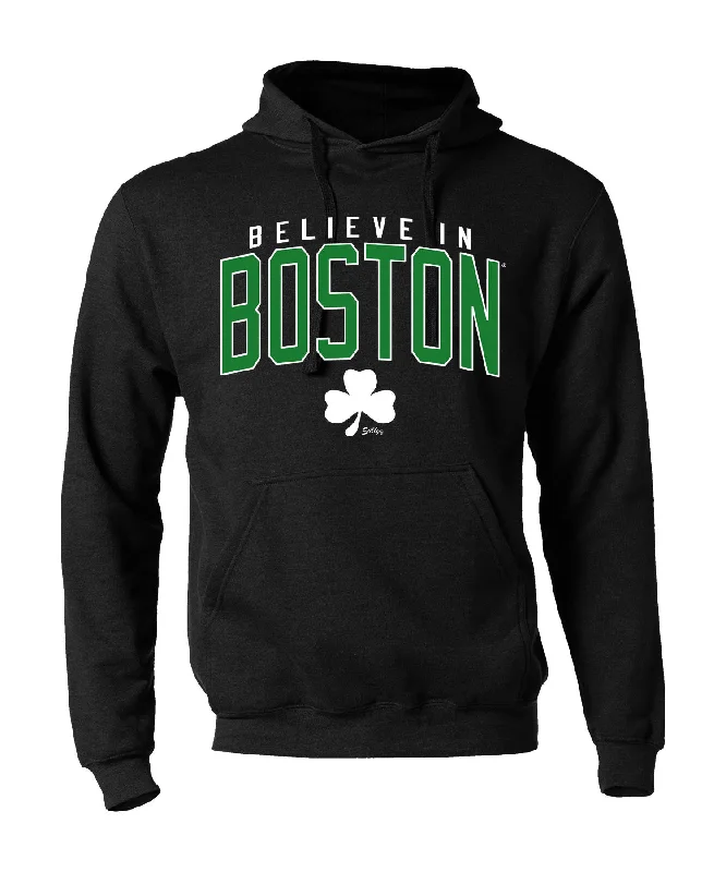 Light And Breathable Believe in Boston - Black and Green Sweatshirt