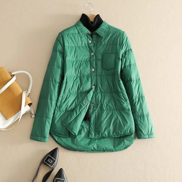 Celebrity Style Solid Color Down Coats Winter Casual Warm New Female High Quality  Packets Coats