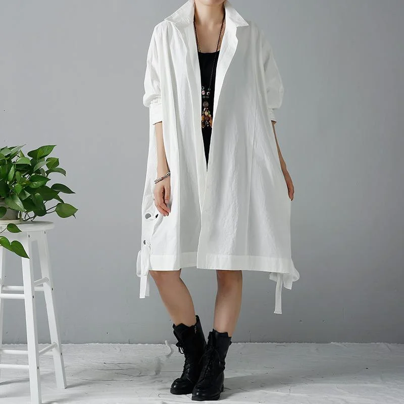 Innovative Design White plus size trench coats oversize wind-breaker