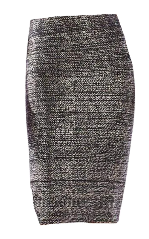 European And American Style Metallic Foil Leger Pencil Skirt