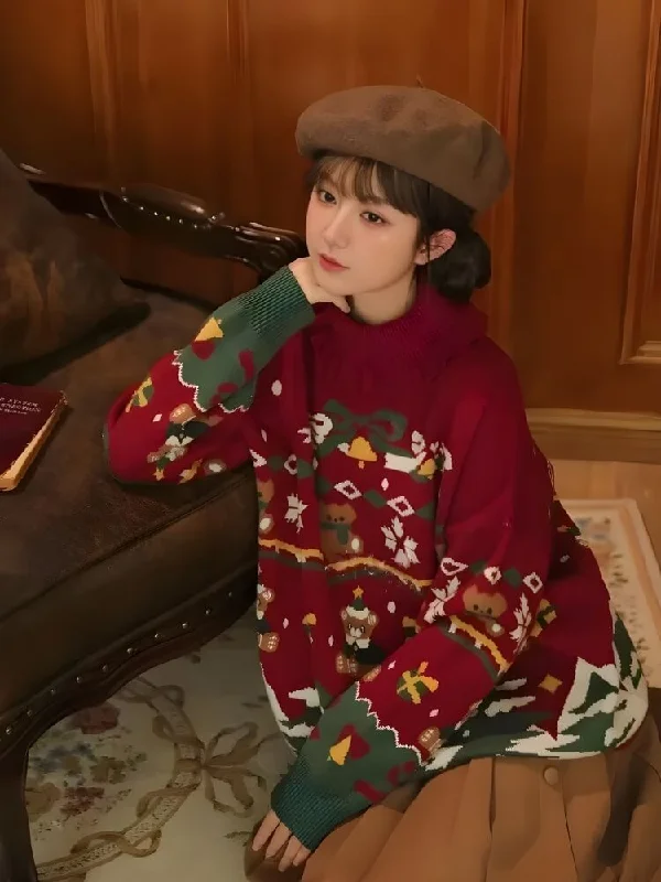 French Style Christmas Tree Sweater