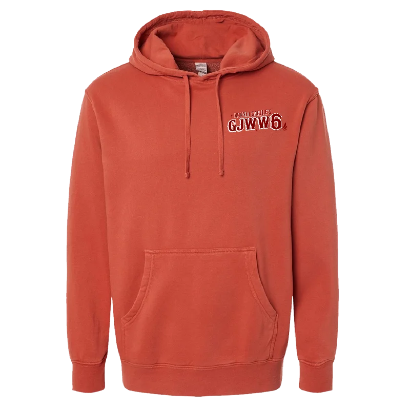 Fashion Style Embroidered Hoodie - Pigment Amber