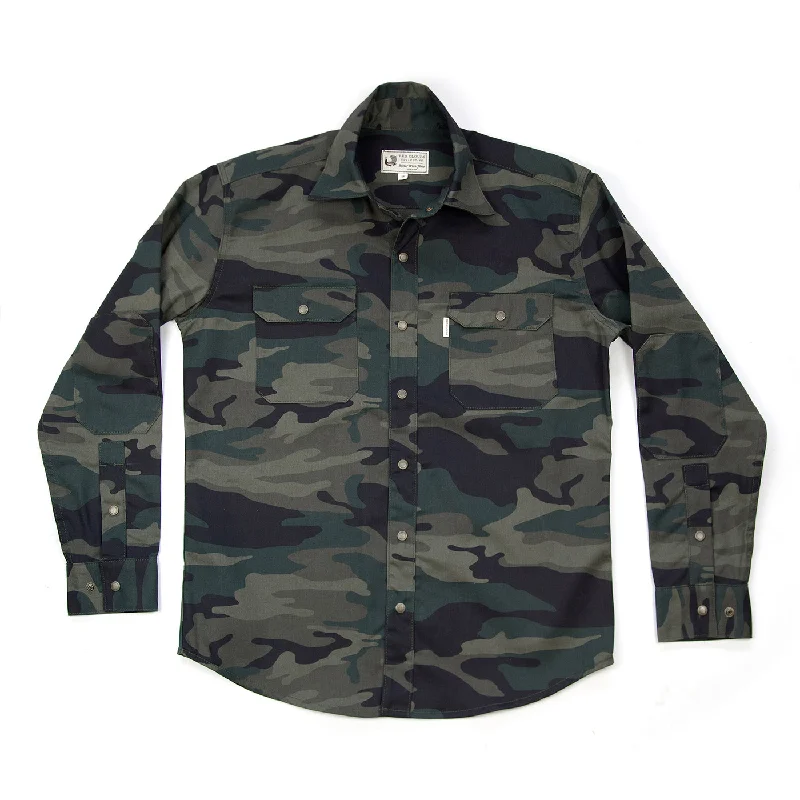 Urban Style Witham Work Shirt - Woodland Camo
