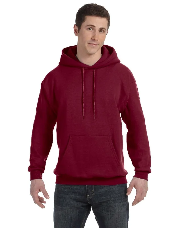 French Retro Hanes 50/50 Hoodie Sweatshirt | Cardinal