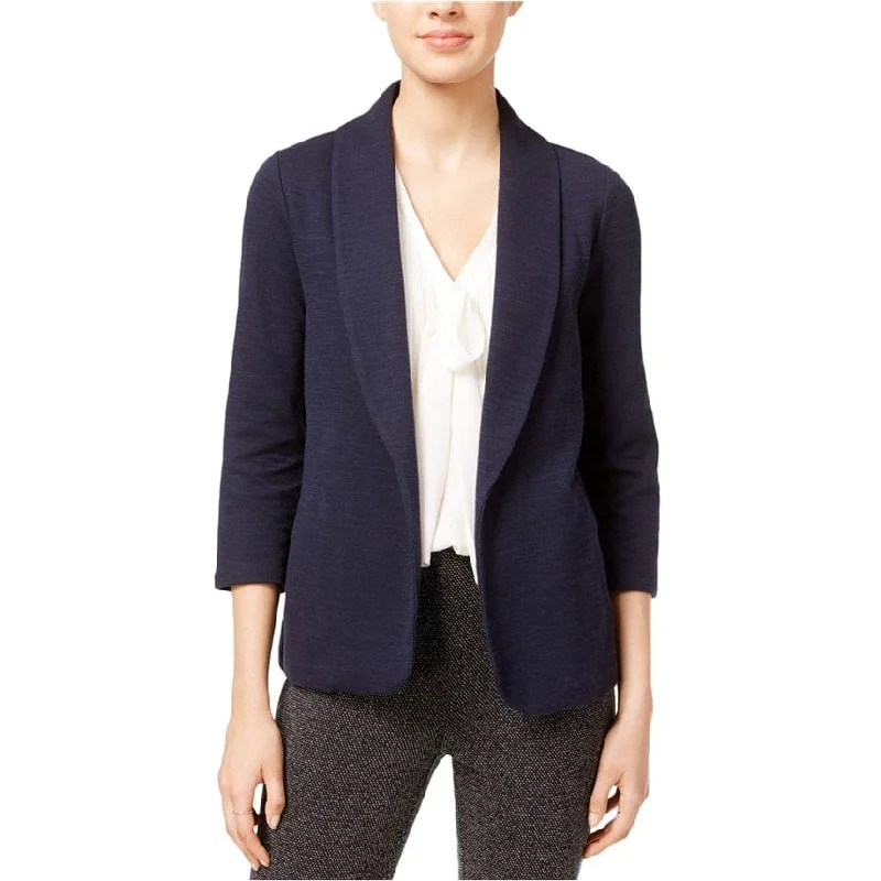 Elegant And Noble maison Jules Womens Knit Blazer Jacket, Blue, XXX-Small