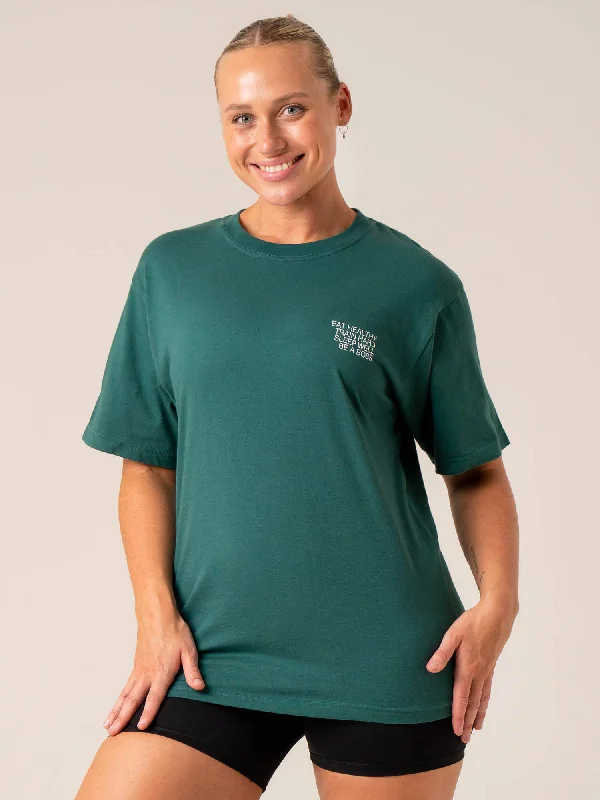 Warm And Comfortable Wellness T-Shirt - Forest Green