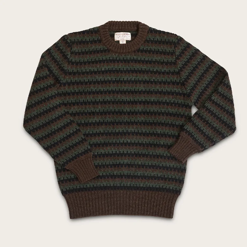 Celebrity Style JACQUARD WOOL CREWNECK SWEATER