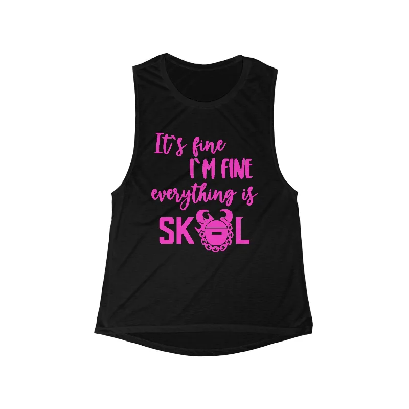 Cool Breeze At Night Women's Flowy Scoop Muscle Tank - It's Fine