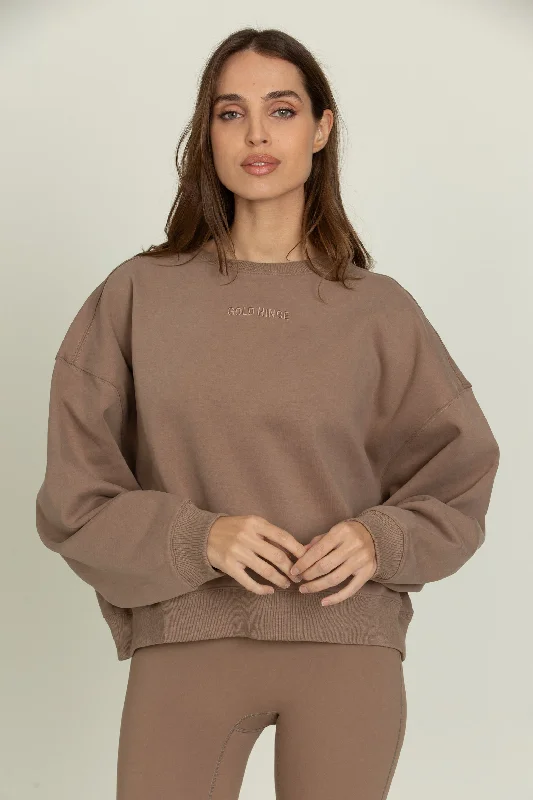 European And American Style Walnut Oversized Crew