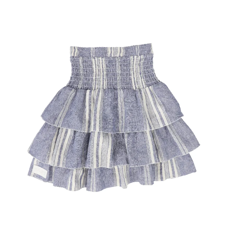 Minimalism BACE COLLECTION BLUE STRIPED LAYERED SKIRT [FINAL SALE]