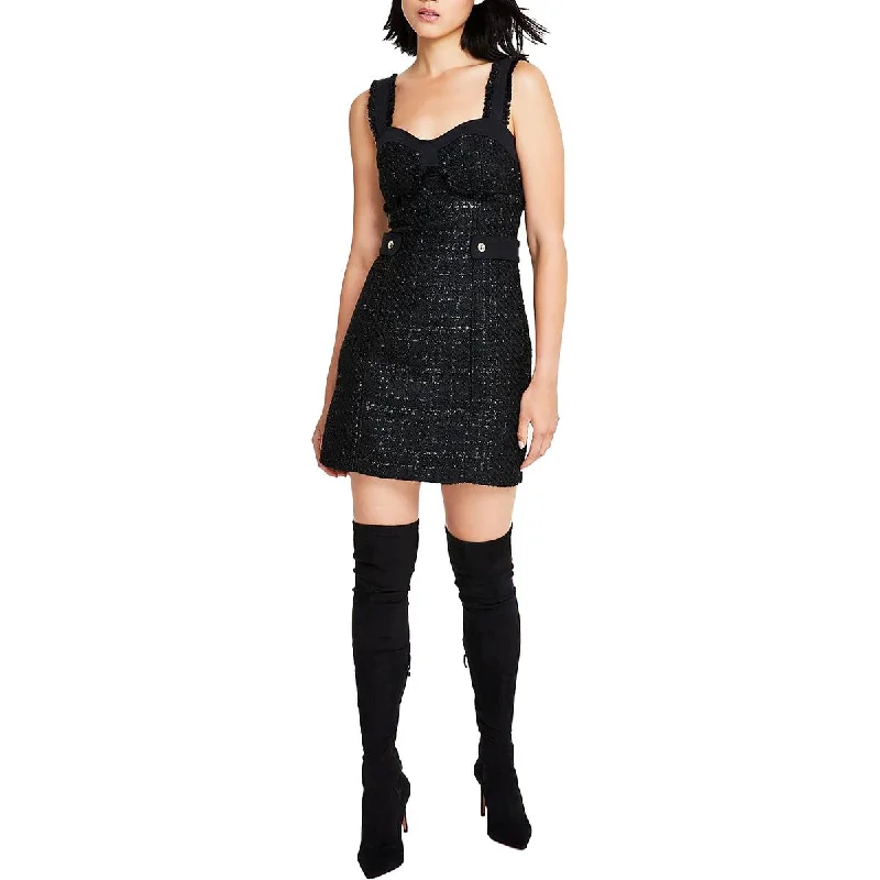 Minimalism Guess Womens Tweed Metallic Mini Dress