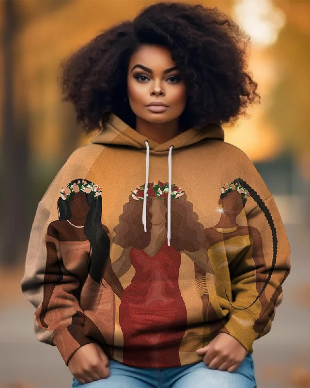 Noble And Elegant Party Black Girl Long-sleeved Hoodie