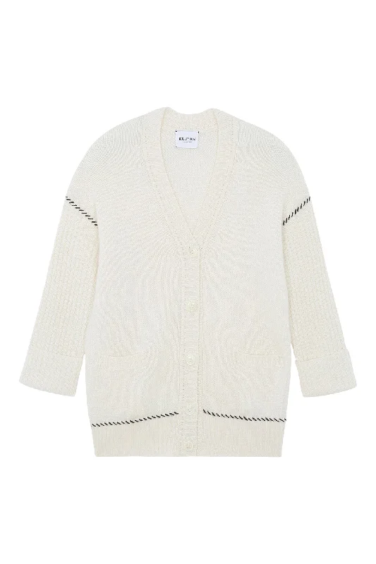 Urban Style Kujten Tam Oversized Cashmere Cardigan in Blanc