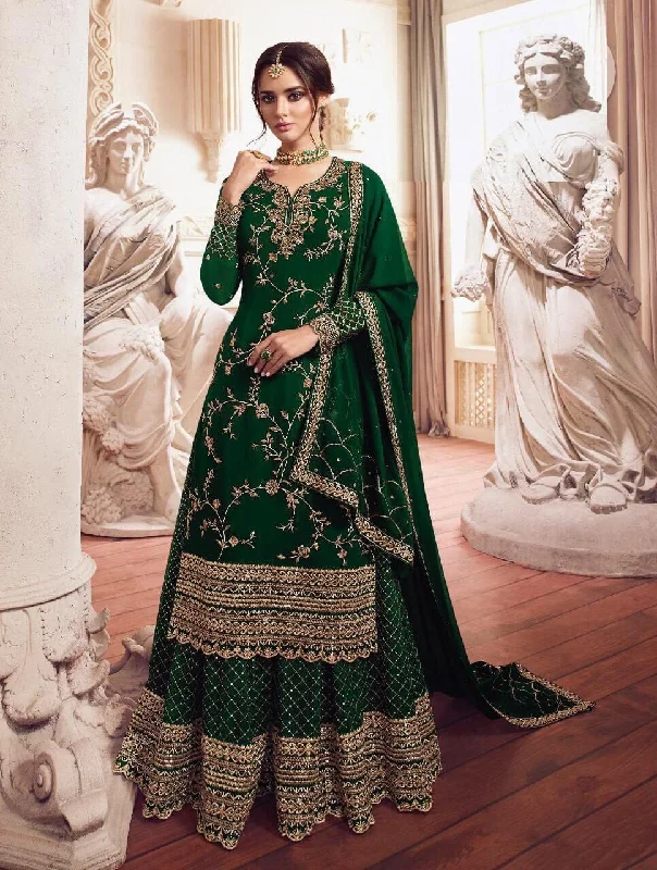 Dark Green LT 4902 Heavy Georgette Sharara Suit