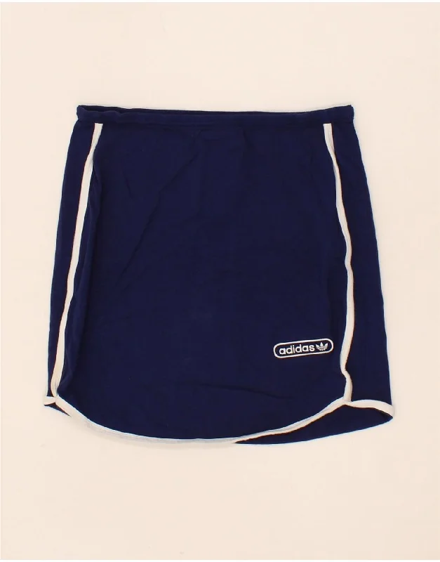 Body Design ADIDAS Womens Skirt UK 10 Small Navy Blue Cotton