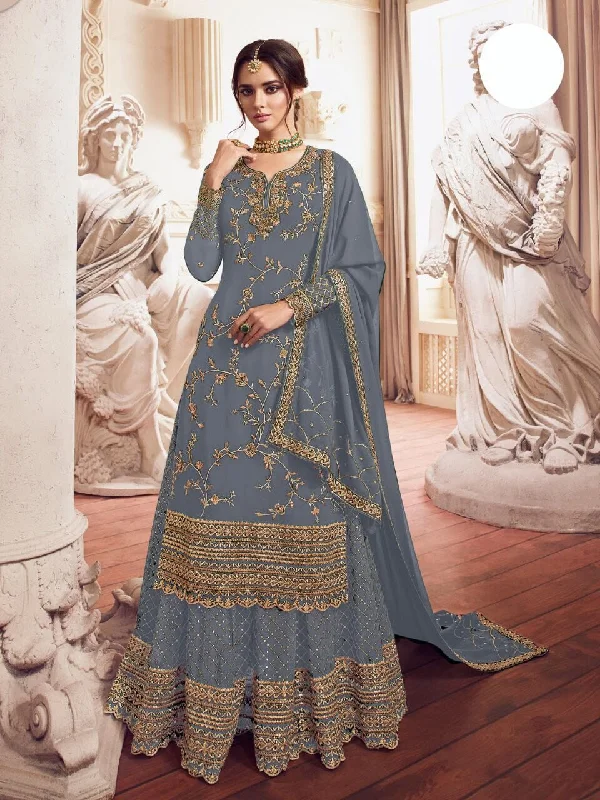 Grey LT 4902 Heavy Georgette Sharara Suit