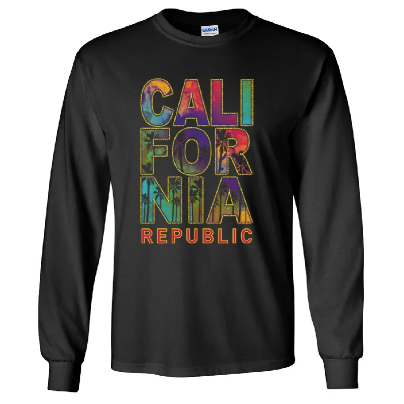 Simple And Comfortable California Pastel Stitched Style Long Sleeve Shirt