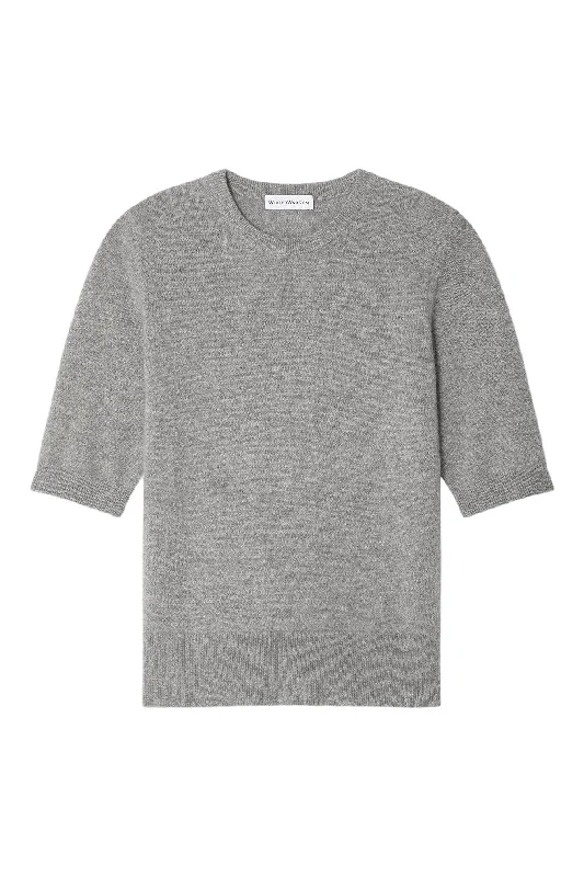 Casual And Casual White & Warren Cashmere Elbow Sleeve Tee in Grey Heather