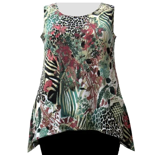 Animal Abstract Floral Shark Bite Hem Tank Top Women's Plus Size Tank Top