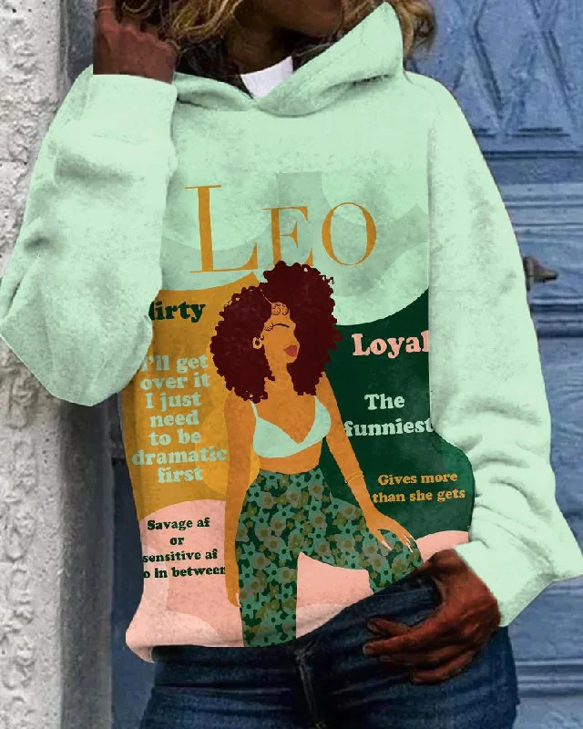 Eye-catching Personality Leo Girly Season Print Unisex Long-sleeved Hoodie