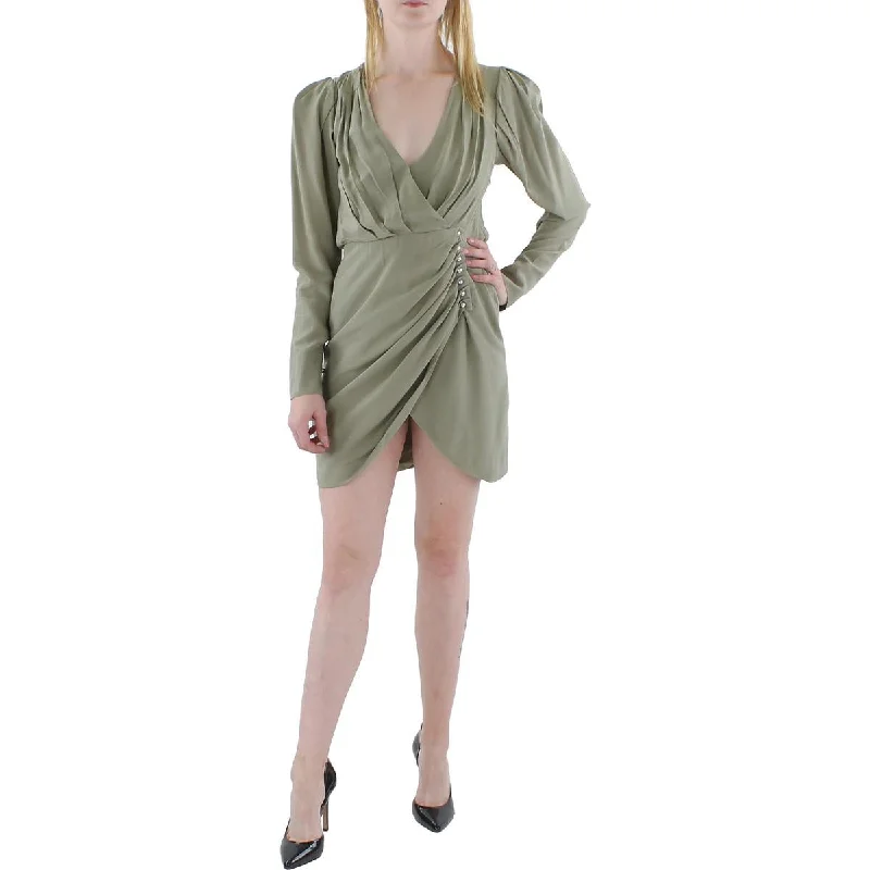 Elegant And Casual Jonathan Simkhai Womens Leilani Puff Sleeve Pleated Mini Dress