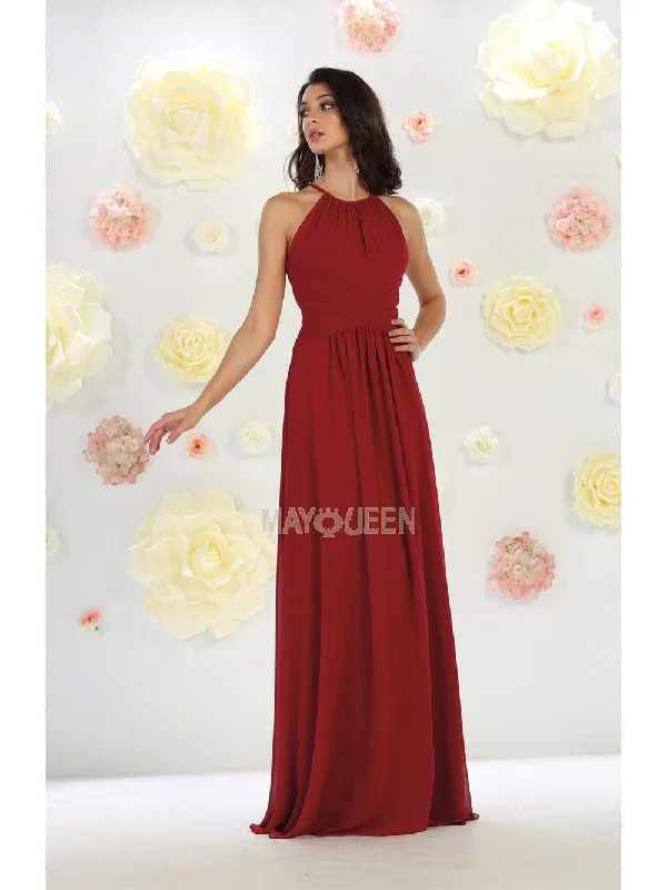 May Queen - MQ1479 Halter Neck A-Line Dress