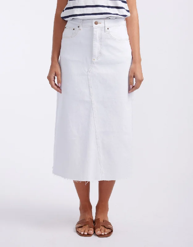 Fresh And Simple Saskia Denim Skirt - White