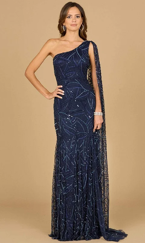 Exclusive Customization Lara Dresses 29097 - Sheer Cape Sleeve Evening Gown