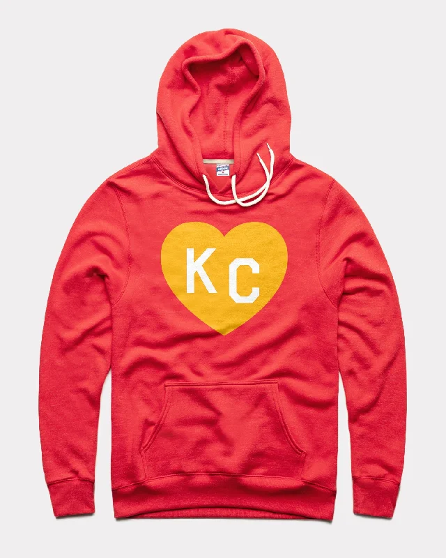 Low-key Luxury Heather Red KC Heart Vintage Hoodie