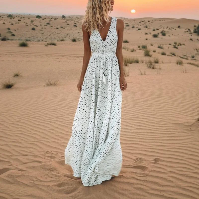 Outdoor Trend Summer Sleeveless Bohemian Long Dresses