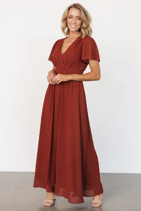 Exquisite Fabrics Birdie Maxi Dress | Cinnamon