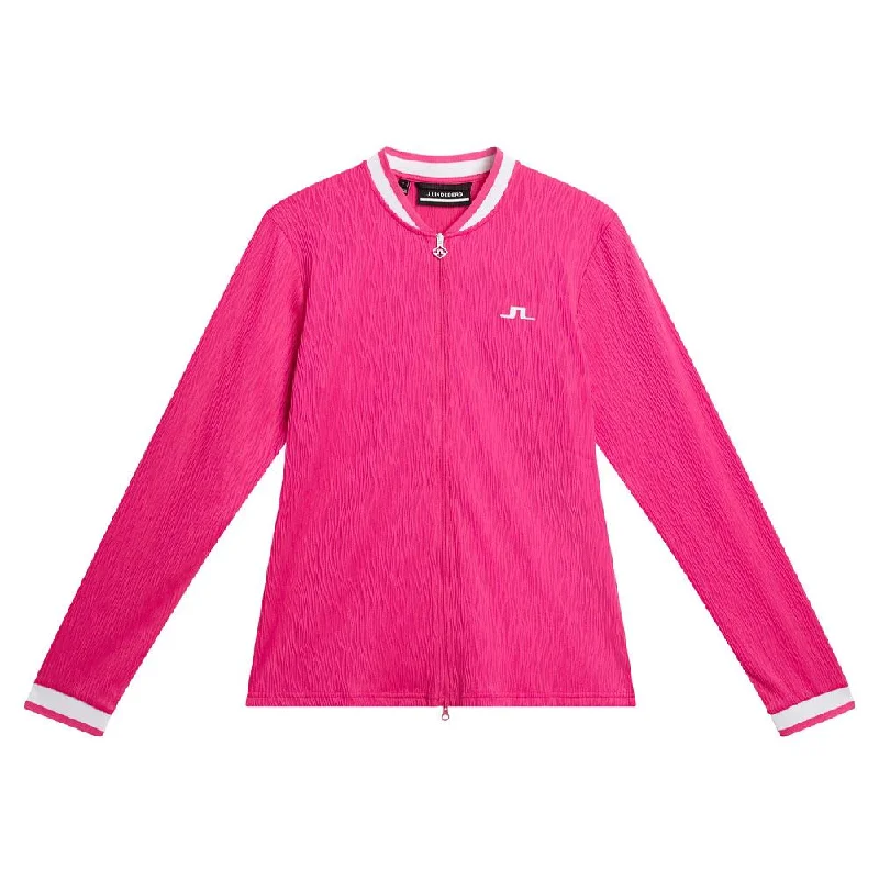 Classic Series J.Lindeberg Leonor Mid Layer Golf Jacket Fuchsia Purple - SS24 Women Classic Series J.Lindeberg Leonor Mid Layer Golf Jacket Fuchsia Purple - SS24 Women