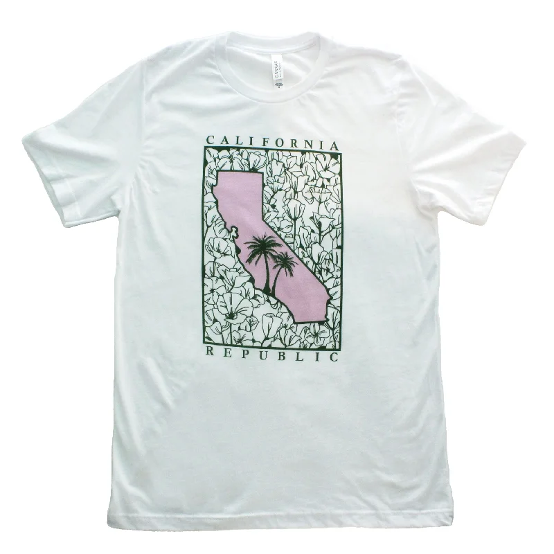 Sports Cool California Pink Poppies Graphic T-Shirt