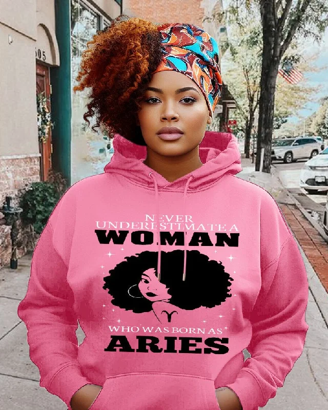 Classic Series A Woman Who Was Born an Aries Long Sleeve Hoodie